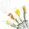 Framendino 100 Pack Single Rose Clear Bags Flower Packaging Bag Floral Bouquet Wrapping Paper for Birthday Gift Valentines Day