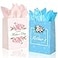 BLEWINDZ 16 Pcs Mothers Day Bags with 16 Pcs Tissue Papers 106Medium Floral Happy Mothers Day Gift Bags Bulk with Handles for Gift Wrapping