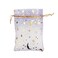 QIANHAILIZZ 100 Pack 35 x 47 Inch Moon Star Organza Jewelry Gift Pouch Candy Pouch Drawstring Wedding Favor Bags MS9 lilac