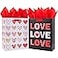 SUNCOLOR Large Valentines Day Gift Bags with Tissue Paper Red and White Love Heart Design 13x102x49 Inches 2 Pack with 6 Tissue Sheets