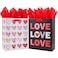 SUNCOLOR Large Valentines Day Gift Bags with Tissue Paper Red and White Love Heart Design 13x102x49 Inches 2 Pack with 6 Tissue Sheets