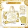 CASLON 50th Anniversary Paper Gift Bag White Gold Wedding Gift Wrapping Bag with Tissue Papers Card Perfect for Golden Wedding Anniversary or Christmas Decor