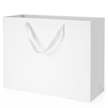 MOXARYSU White Gift Bags With Handles 16x6x12 Inch 3pcs Extra Large White Paper Gags Bulk For Party Shopping Birthday Wedding