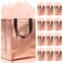KeerxunBag 12pcs Reusable Gift BagsIncludes Tissue Paper Gift bag with handle Birthdays Parties Holidays Weddings Medium 10x4x8in rose gold Gift Bags