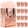 KeerxunBag 12pcs Reusable Gift BagsIncludes Tissue Paper Gift bag with handle Birthdays Parties Holidays Weddings Medium 10x4x8in rose gold Gift Bags