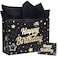ZGORENDZ 14 Large Gift Bag Gold Foil Happy Birthday Party Bag with Tissue Paper Card Envelope Gift Tag
