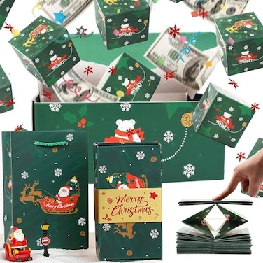 enttgo 16pcs Surprise Gift Box Explosion for Money 2025 Newly Folding PopUp Explosion Gift Box Surprise Box Gift Box for Money Christmas Boxes Explosion Gift Box for Money and Birthday