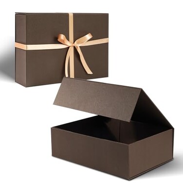nomacano Luxury Gift Box 13 x 10 x 45 inch Large Brown Gift Box for Presents with Magnetic Lids for Valentines Day