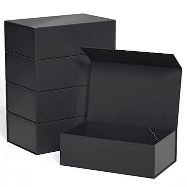 ROSTELACK Gift Boxe 12 x 6 x 4 with Magnetic Closure Lid Gift Boxes for PresentsBridesmaid Gifts BoxCute BoxBirthday Gift boxLuxury for Gift Packaging Magnetic Gift Box for Wrapping Gifts Black5PCS