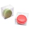 Newbested 100 Pack Clear Plastic Macaron BoxesTransparent Chocolate Candy Cookies Malt Balls Mini Gift Packing Boxes for Valentines Day Wedding Party Baby Shower Display217 x 217 x 138