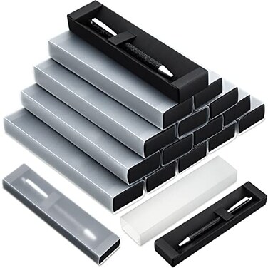 Crtiin 30 Pcs Pen Gift Boxes Empty Black Ballpoint Pen Gift Box with Clear Sleeves Jewelry Display Box Empty Present Collection Cases for Birthday Souvenir Business Gifting Office Supplies
