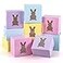 Whaline 24Pcs Easter Treat Boxes with Bunny Window 4 x 4 x 26 Inch Candy Colors Cupcake Cardboard Box Rabbit Cookie Goodie Candy Box Pastel Spring Easter Treat Gift Boxes for Holiday Party Favor