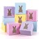Whaline 24Pcs Easter Treat Boxes with Bunny Window 4 x 4 x 26 Inch Candy Colors Cupcake Cardboard Box Rabbit Cookie Goodie Candy Box Pastel Spring Easter Treat Gift Boxes for Holiday Party Favor