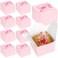 VGOODALL 10PCS Gift Boxes with Ribbon Pink Candy Box with Ribbon Paper Treat Boxes for Wedding Cookie Chocolates Small Gifts