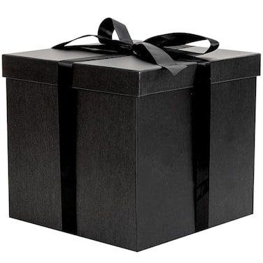 Jaywayang 10 Large Gift Box with Lid and Ribbon Black Gift Box with Paper Filler for Birthday Wedding Valentines Day Fathers Day Anniversarry Presents Wrapping