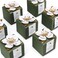Affrolling 50 Pcs Wedding Favor Boxes with Thanks Card Square Flower Candy Boxes Paper Bridal Gift Box for Guests Wedding Bridal Shower Birthday Party AnniversaryGreen