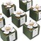 Affrolling 50 Pcs Wedding Favor Boxes with Thanks Card Square Flower Candy Boxes Paper Bridal Gift Box for Guests Wedding Bridal Shower Birthday Party AnniversaryGreen
