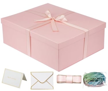 YINUOYOUJIA Large Gift Box 165x13x55 inchesPink Gift Box for PresentsBirthdayValentines DayMothers DayChristmasAnniversary