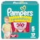 Pampers Diapers Swaddlers 360 Size 5 17 Count up to 100 Leakproof Comfy Dry Fit Designed for Easy Changes Pull On Baby Diaper