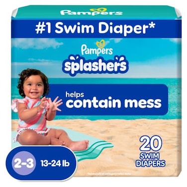 Pampers Swim Diapers Splashers Size 23 20 Count GapFree Disposable Baby Swimming Pants
