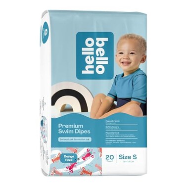 Hello Bello Premium Swim Diapers Size S 1628 lbs Cute ExtraBright Lobster Designs 20 Count Jumbo Pack