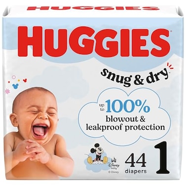 Huggies Size 1 Diapers Snug Dry Newborn Diapers Size 1 814 lbs 44 Count Packaging May Vary