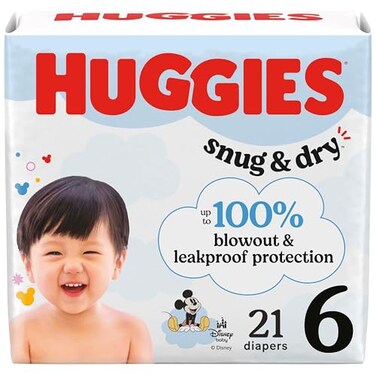 Huggies Size 6 Diapers Snug Dry Baby Diapers Size 6 35 lbs 21 Count Packaging May Vary
