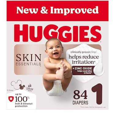 Huggies Size 1 Diapers Skin Essentials Baby Diapers Size 1 814 lbs 84 Count Packaging May Vary
