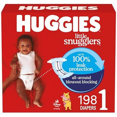 Huggies Size 1 Diapers Little Snugglers Diapers Size 1 814 lbs 198 Count 6 Packs of 33 Packaging May Vary