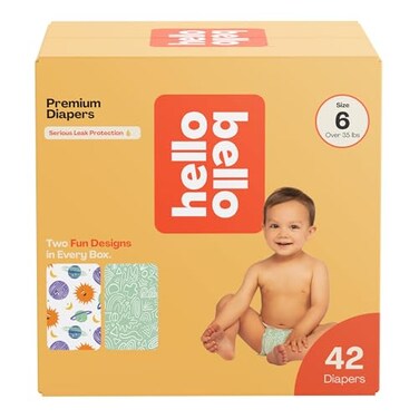 Hello Bello Premium Diapers Size 6 Celestial Cuties Daring Doodlers Designs 42ct Club Box