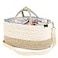 YeaYee Baby Diaper Caddy Organizer XLarge 5 Grids 8 Pockets Shoulder Strap Portable Nursery Storage Basket with 2 Changeable Compartments 100 Cotton Woven Rope Bins Newborn Gift