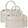 Cute Castle 2 Pack Diaper Caddy Organizer Portable Baby Caddy Organizer with Handle Nursery Storage Bin and Car Organizer for Girls Boys Baby Gift Basket Oatmeal
