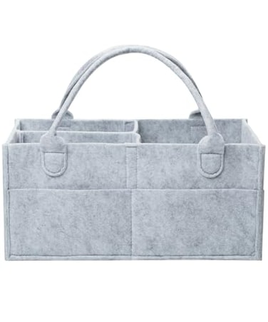 Mr. Pen Mr Pen Baby Diaper Caddy Organizer Gray Large Nursery Storage Bin and Car Organizer for Diapers and Baby Wipes