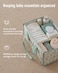 Blissful Diary Leaf Diaper Caddy Organizer Stylish Nursery Storage Basket Gift for Baby Shower Newborn Essentials Sage Leaf