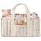 Blissful Diary Floral Diaper Caddy Organizer Stylish Nursery Storage Basket Gift for Baby Shower Newborn Essentials Floral Beige