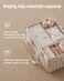Blissful Diary Floral Diaper Caddy Organizer Stylish Nursery Storage Basket Gift for Baby Shower Newborn Essentials Floral Beige