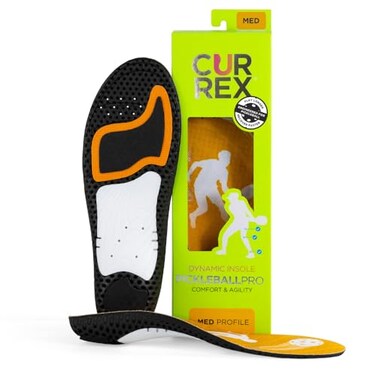 CURREX PICKLEBALLPRO Insoles for Pickleball Shoes Arch Support Inserts wSuper Grip Surface Premium Heel Cushioning Helps Improve Foot Stability for Men Women Medium Arch 2XL
