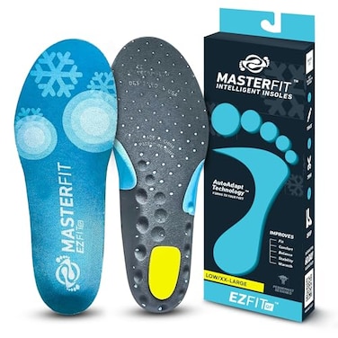MASTERFIT EZFit QF Ski Boot Insoles for Men Women TrimtoFit Ski Snowboard Boot Inserts with Arch Support Volume Reducer Fit Performance Control Insoles for Winter Boots LowXXLarge