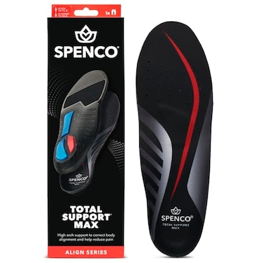 Spenco Total Support Max Shoe Insoles Orthotic Metatarsal Arch Support Inserts Absorbs Shock Reduces OverPronation Conforms to Foot Contours Deep Heel Cupping Mens 14155