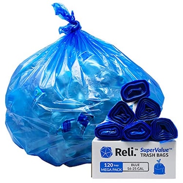 Reli. Reli SuperValue 1625 Gallon Recycling Bags 120 Count Blue Trash Bags