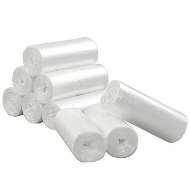 Vababa 3 Gallon Clear Small Trash Bags for Bathroom Small Trash Basket Bags 225 Counts