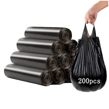 BAIYEUSO Small Black Trash Bags200 Counts Thicken Value Pack 4 Gallon Trash BagSmall Garbage Bags for OfficeKitchenBedroom Waste Bin