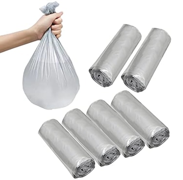YYaaloa 4 Gallon Bathroom Trash Bags6 Rolls 120pcs Small Trash Garbage Bags Disposable Trash Bags for Office Bathroom Wastebasket Waste Bin Silver 120 Count