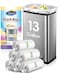 Teivio 13 Gallon 120 Counts Strong Trash Bags Tall Kitchen Garbage Bags by 12 Gallon 13 Gallon 14 Gallon MultiUse Bin Liners Plastic Bags for Home Office Kitchen Yard Industrial Clear