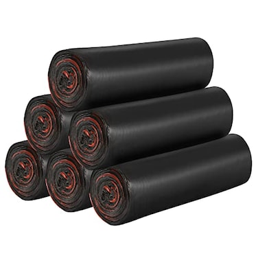 HDY 6Rolls Drawstring Small Trash Bags4 Gallon Thicken Drawstring Small Garbage Bags for KitchenBathroomBedroomHomeOffice Trash Cans120 Counts Black