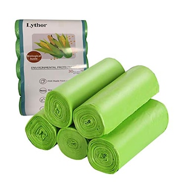Lythor Compostable Trash Bags 26 Gallon Small Disposable Compost Bags 150 Count Garbage Bags Made from PSM StarchBased for Kitchen Bathroom Bedroom Office Trash Can