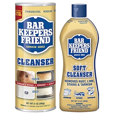 Bar Keepers Friend Bundle Soft Cleanser 13 Oz Cleanser Powder 21 Oz