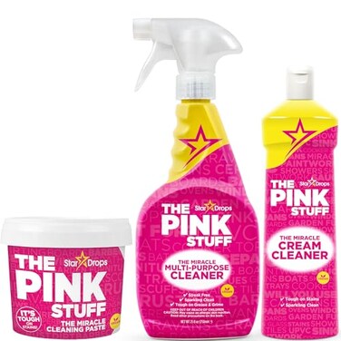 Stardrops The Pink Stuff Miracle Cleaning Bundle MultiPurpose Paste Spray Cream Cleaner 3Pack Tough on Stains Gentle on Surfaces