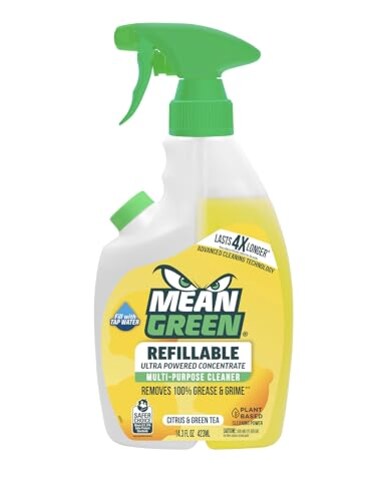 Mean Green Refillable Ultra Powered MultiPurpose Cleaner Concentrate Citrus Green Tea 143 fl oz Plant Mineral Based Cuts Through Grease Grime Refillable Bottle Makes 4X Refills
