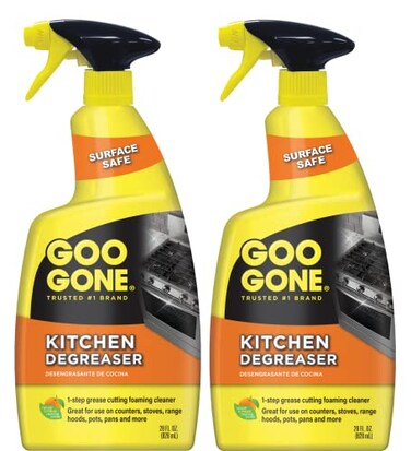 Goo Gone Foaming Kitchen Degreaser Removes BakedOn Food Grease Splatter and Grime 2 PACK 28 oz